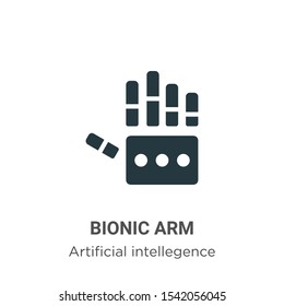 Bionic arm vector icon on white background. Flat vector bionic arm icon symbol sign from modern artificial intellegence and future technology collection for mobile concept and web apps design.
