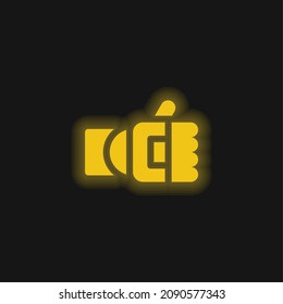Bionic Arm yellow glowing neon icon