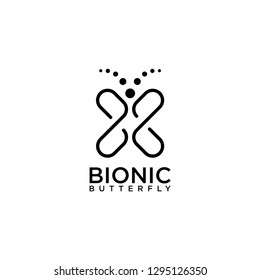 
bionic butterfly line logo design inspiration - vector