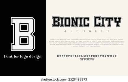 Bionic City vector alphabet font for logo design