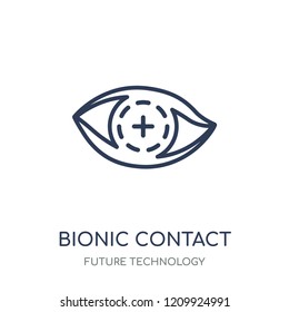Bionic contact lens icon. Bionic contact lens linear symbol design from Future technology collection.
