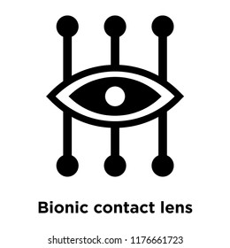 Bionic contact lens icon vector isolated on white background, logo concept of Bionic contact lens sign on transparent background, filled black symbol