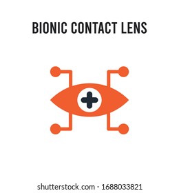 Bionic contact lens vector icon on white background. Red and black colored Bionic contact lens icon. Simple element illustration sign symbol EPS