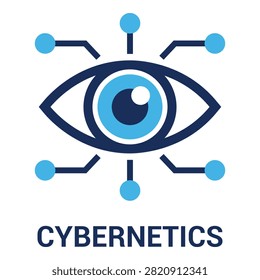 Bionic cybernetic human eye optical scanner concept future technology smart digital solid vector illustration graphic sign