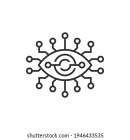 Bionic eye. Artificial intelligence icon concept isolated on white background. Vector illustration