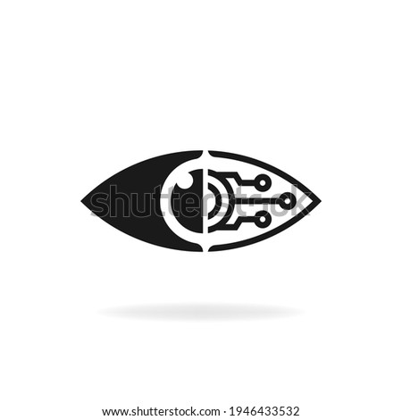 Bionic eye. Artificial intelligence icon concept isolated on white background. Vector illustration