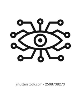 Bionic eye icon Black line art vector logo