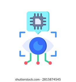 Bionic Eye Icon Flat Vector Illustration