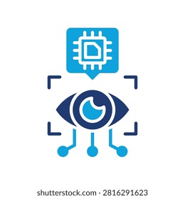 Bionic Eye Icon Glyph Color Vector Illustration