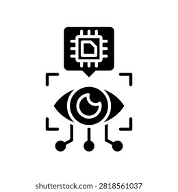 Bionic Eye Icon Glyph Vector Illustration