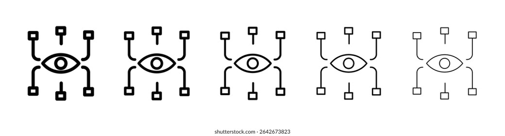 Bionic eye icon isolated vector on white background set