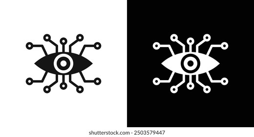 Bionic eye icon line art vector