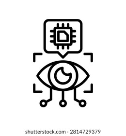 Bionic Eye Icon Line Vector Illustration