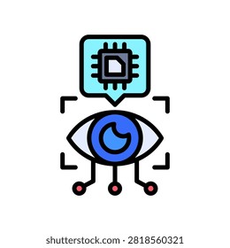 Bionic Eye Icon Lineal Color Vector Illustration