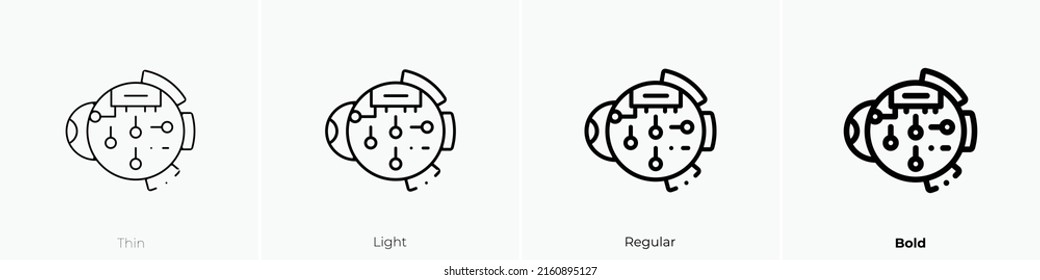 bionic eye icon. Linear style sign isolated on white background. Vector illustration.