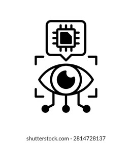 Bionic Eye Icon Mixed Glyph Vector Illustration