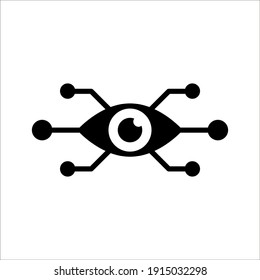 Bionic eye icon on white background from artificial intellegence and future technology collection. color editable eps 10