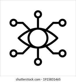 Bionic eye icon on white background from artificial intellegence and future technology collection. color editable eps 10