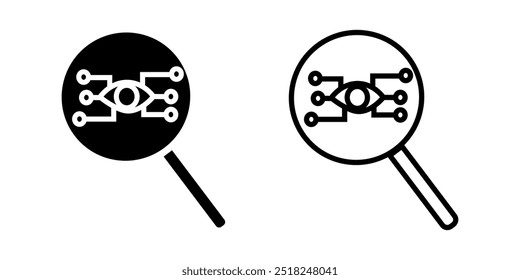 Icono biónico del ojo en el fondo blanco