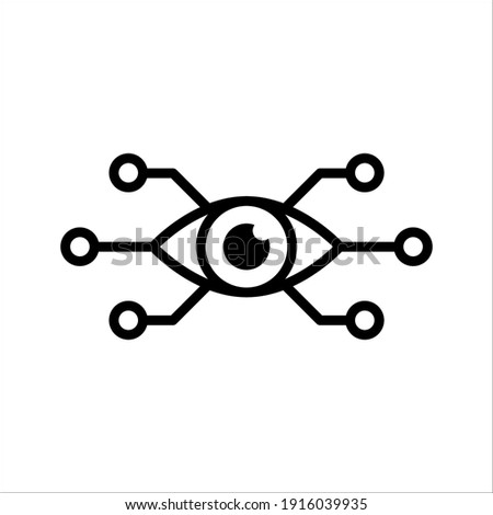 Bionic eye icon on white background from artificial intellegence and future technology collection. color editable eps 10