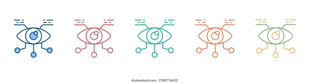 Bionic Eye Icon Set Multiple Style Collection