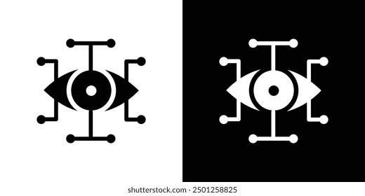 Bionic eye icon Symbol mark in filled style