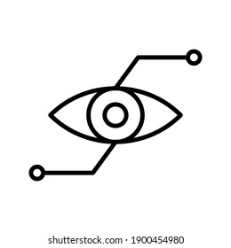 Bionic eye icon. Thin linear bionic eye outline icon isolated on white background from artificial intellegence and future technology collection color editable