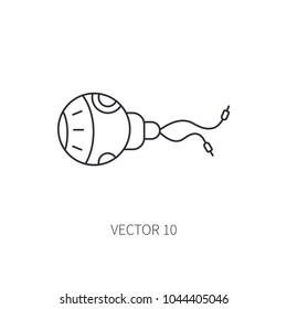 Bionic eye prosthesis line icon. Bionic prosthesis organ. Biotechnology futuristic medicine. Future technology. Medical artificial mechanical robot implant sign and symbol. Transplantation.