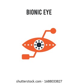 Bionic eye vector icon on white background. Red and black colored Bionic eye icon. Simple element illustration sign symbol EPS