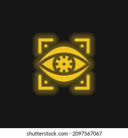 Bionic Eye yellow glowing neon icon