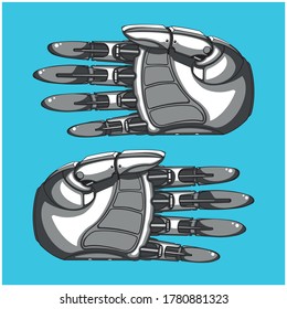 bionic hand protheses, vector illustration 