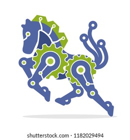 bionic horse illustration icon