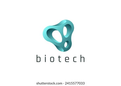 Bionic Logo Lab Bio Trinity Design Vector template. Triangle Trinity Logotype abstract icon.