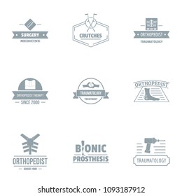 Bionic logo set. Simple set of 9 bionic vector logo for web isolated on white background