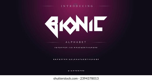 Bionic Modern Bold Font. Sans Serif Font. Regular Italic Uppercase Lowercase Typography urban style alphabet fonts for fashion, sport, technology, digital, movie, logo design, vector illustration