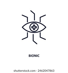 bionic outline icon.  Thin line icon from artificial intelligence collection. Editable vector isolated on white background