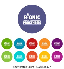 Bionic prosthesis icons color set vector for any web design on white background