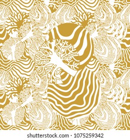 Bionic style vector seamless pattern.  Abstract onyx texture. Natural luxury concept. Expressive print for textile design, cards, covers.