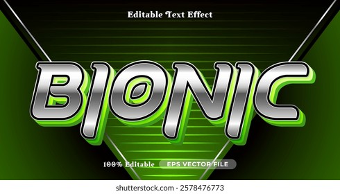 Bionic text effect, Robotic graphic style editable text