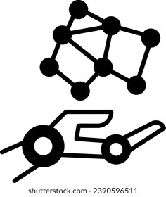 Bionics and Myoelectric Prosthetics concept, prosthetics advancing vector icon design, predictive modeling or adaptive control symbol, artificial intelligence  sign, neural circuit stock illustration