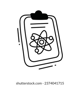 Biophysics clipboard doodle Icon Design illustration. Science and Technology Symbol on White background EPS 10 File