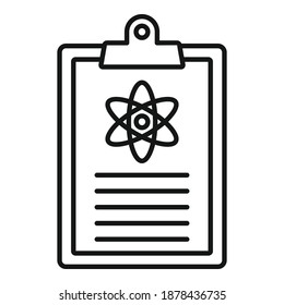 Biophysics clipboard icon. Outline biophysics clipboard vector icon for web design isolated on white background
