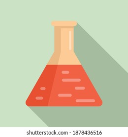 Biophysics flask icon. Flat illustration of biophysics flask vector icon for web design