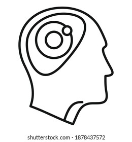Icono de idea biofísica. Esquema de ícono vectorial de idea biofísica para el diseño web aislado en fondo blanco