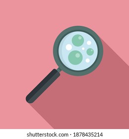 Biophysics magnifier icon. Flat illustration of biophysics magnifier vector icon for web design