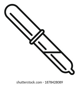 Biophysics pipette icon. Outline biophysics pipette vector icon for web design isolated on white background