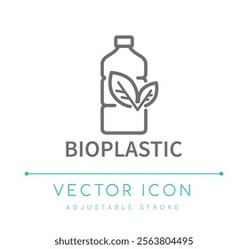 Bioplastic Eco Friendly Icon, Food and Drinks, Cosmetics Symbols, Skin Care Icons, Skincare Packaging Labels