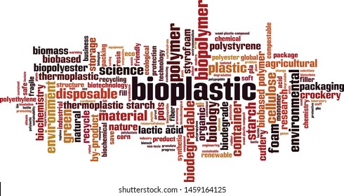 Bioplastic word cloud concept. Collage made of words about bioplastic. Vector illustration 
