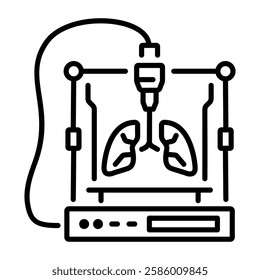 Bioprinting icon in linear style 
