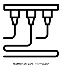 Icono de máquina de bioprinting. Esquema Icono vectorial de máquina de bioprintado para diseño web aislado en fondo blanco